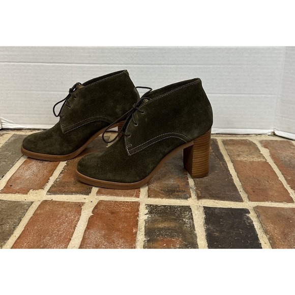 Johnston & Murphy Alayna Chukka Suede Heeled Ankle Bootie Forest Green Women's 6 - Picture 2 of 6